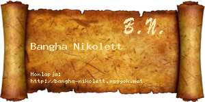 Bangha Nikolett névjegykártya