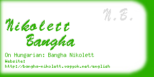 nikolett bangha business card